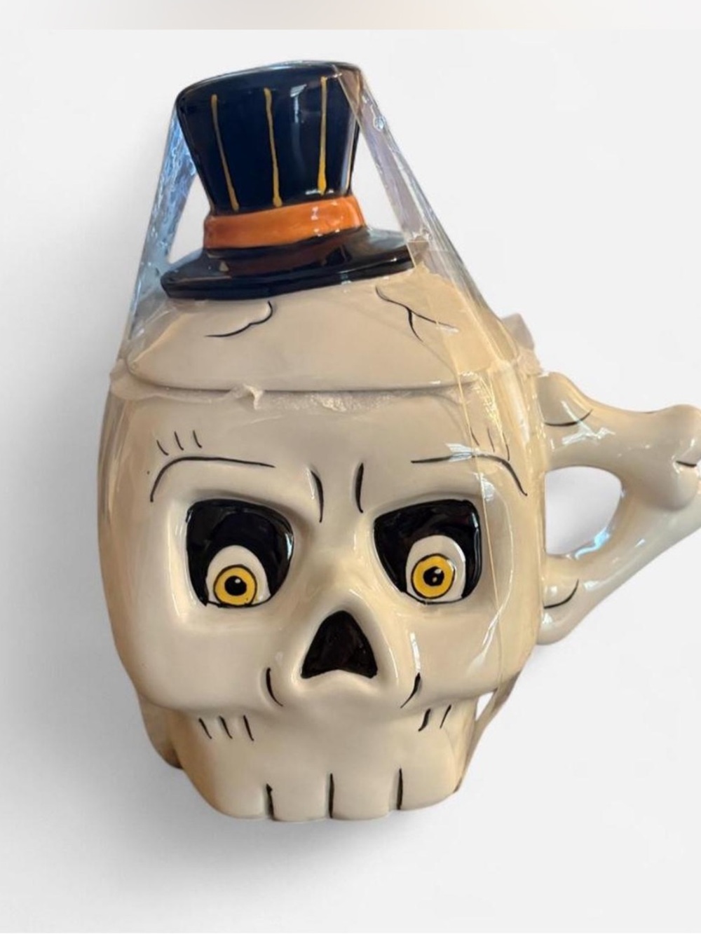 Skull Ceramic Mug with Top Hat - Halloween decor